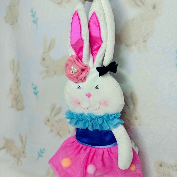 Country Line Bunny Rabbit Plush Zip Purse Easter White Pink Purple - Picture 2 of 10